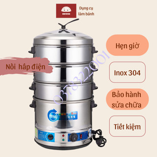 Nồi hấp điện inox 304 chống rỉ, nhiều xửng . Nhập khẩu nguyên chiếc có bảo hành sản phẩm