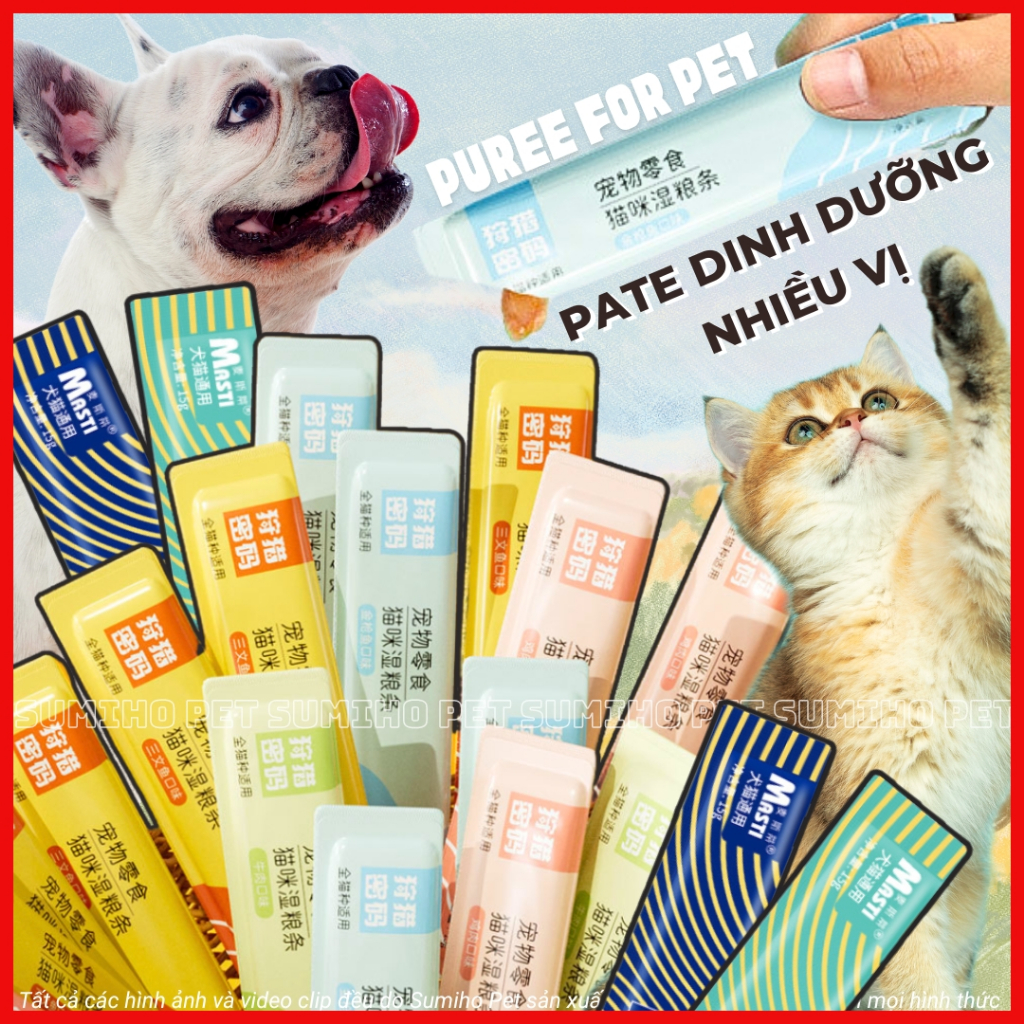 Pate dinh dưỡng súp thưởng cho chó mèo (gói 15g) nhiều hương vị