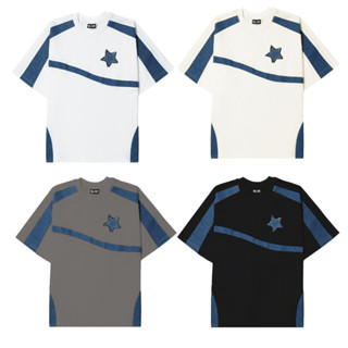 Áo Thun SAIGONESE Dark Stars Cotton Phối Tay Denim Unisex Nam Nữ Form Rộng 3 Màu