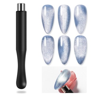 Nam châm nail, nam châm tròn bọc vỏ silicon đen hút mắt mèo, nam châm hít mắt mèo nail