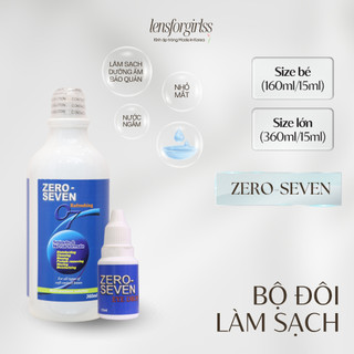 Các loại bộ đôi làm sạch cơ bản zero seven nước ngâm & nhỏ mắt dành cho kính áp tròng | combo phụ kiện ngâm và nhỏ mắt