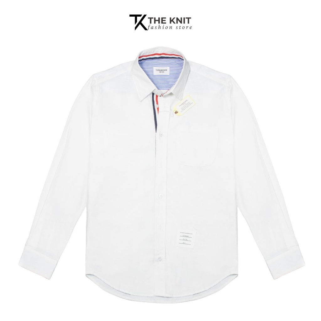 Áo sơ mi nam nữ Thom phối cổ cao cấp Áo sơ mi Thom nam nữ phối kẻ mới nhất