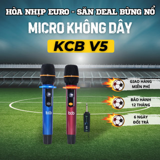 Micro karaoke không dây cao cấp kcb-v5 - cục thu 2 râu đa năng chống hú cao cấp bảo hành 12 tháng