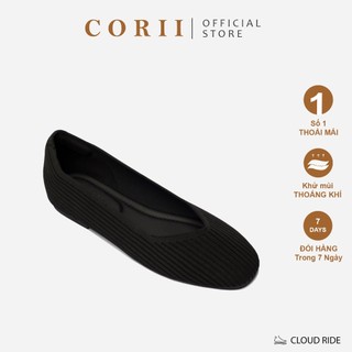 CORII - Giày Búp Bê Mũi Vuông Happyride Thời Trang và Thoải Mái Nhất - CR01SW1 Đen