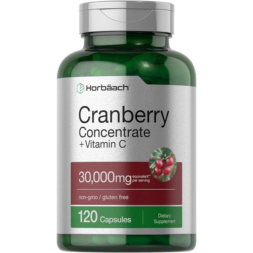 Horbaach Cranberry 30000mg + Vitamin C Viên Uống Hỗ Trợ Bàng Quang Và Tiết Niệu Khỏe Mạnh 120 Viên