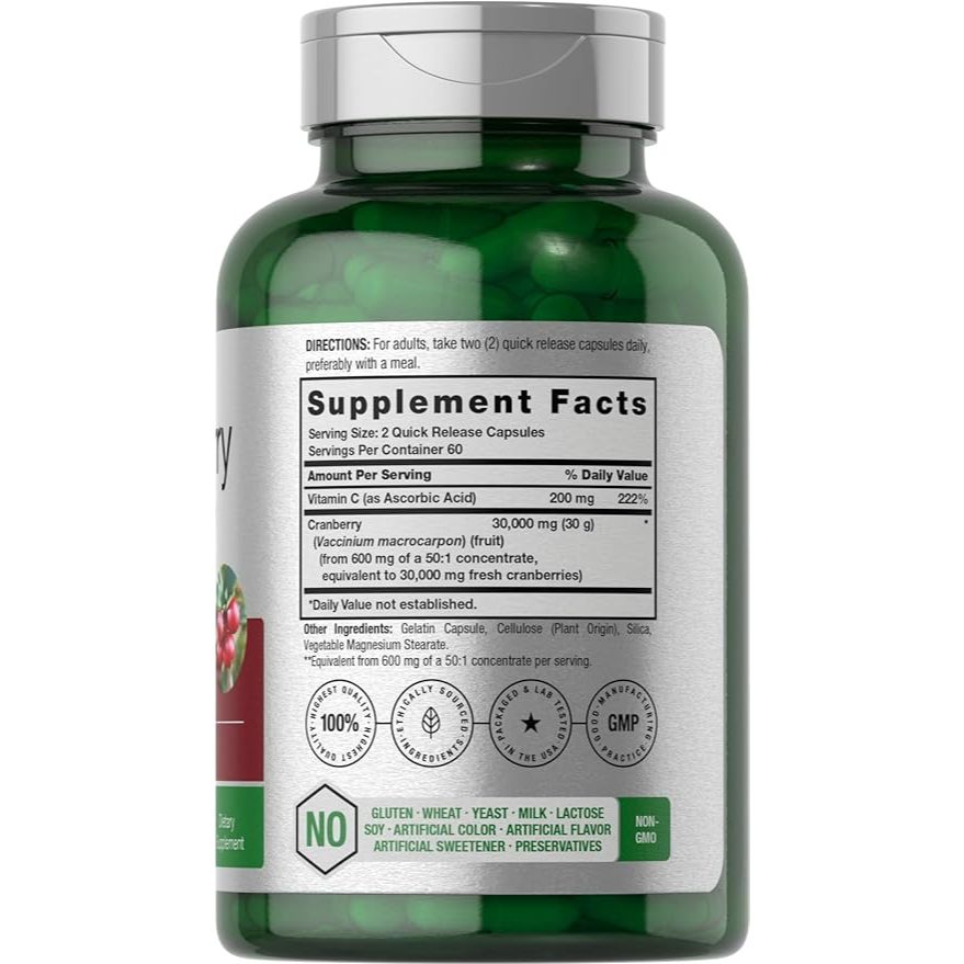 Horbaach Cranberry 30000mg + Vitamin C Viên Uống Hỗ Trợ Bàng Quang Và Tiết Niệu Khỏe Mạnh 120 Viên