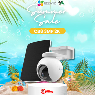 Camera AI wifi năng lượng mặt trời Ezviz CB8, xoay 360, đàm thoại 2 chiều, màu ban đêm