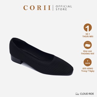 CORII - Giày Bít Cao Gót Mũi Vuông The Square Nature Thời Trang và Thoải Mái Nhất - CR04SN1 Đen