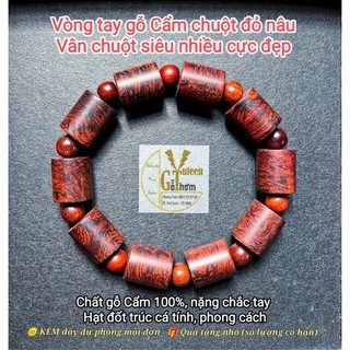 Vòng tay phong thủy gỗ cẩm vân đẹp, sang trọng độc đáo, gỗ cẩm đốt trúc vân chỉ, vân chuột, quà tặng