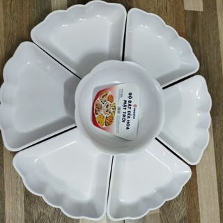 Bộ bát đĩa hoa mặt trời 7món size đại 51cm việt nhật.