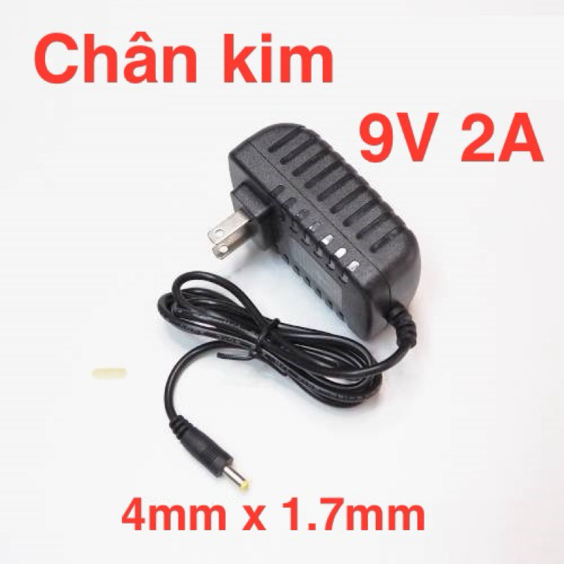 Bộ Sạc Pin 9V2A Adapter Chân Kim 4mm*1.7mm Sạc Loa Kéo, Máy Móc…