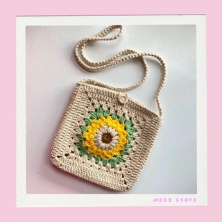 Túi hoa hướng dương mini handmade bằng len
