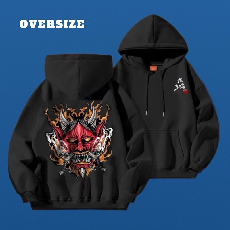 Áo Hoodie Oversize Rồng Lửa Nỉ Dày Form Rộng Unisex Có Bigsize S-4XL