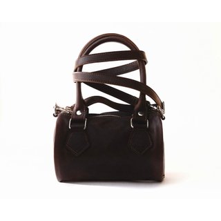 HYPNOTISM | BARREL LEATHER BAG - Túi da bò dáng tròn đeo chéo nam nữ streetwear form nhỏ gọn