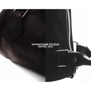 HYPNOTISM | BARREL LEATHER BAG - Túi da bò dáng tròn đeo chéo nam nữ streetwear form nhỏ gọn