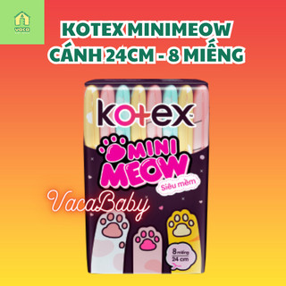 Băng vệ sinh kotex mini meow siêu mềm cánh 24cm 8 miếng