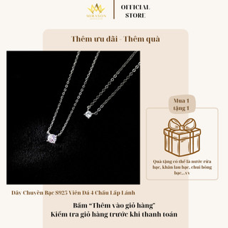 Dây Chuyền Bạc Nữ (TẶNG KÈM QUÀ) MIRASON Tròn Đính Đá Sáng Lấp Lánh MDC051 - Vòng Cổ Nữ Bạc Cao Cấp