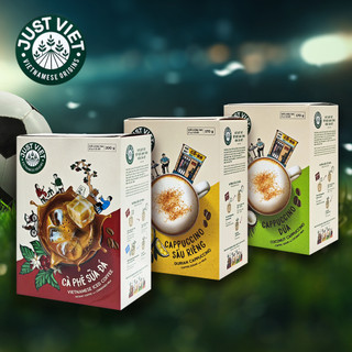 Cà Phê Cappuccino/Sữa Đá Just Viet (Stick) - Đúng Điệu Gu Việt - Sánh Đậm Tự Nhiên - 1 GÓI x 17g