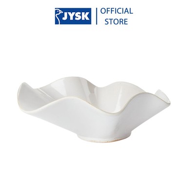 Tô trang trí | JYSK Hilmir | gốm | trắng | R27xD23xC10cm