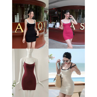 Đầm thun dây body viền tôn dáng