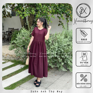 Váy babydoll cúc bọc - Xuananhthomay