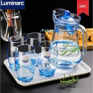 Bộ bình cốc thủy tinh luminarc j1585 màu xanh dương