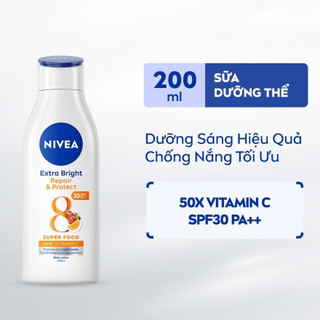 Sữa dưỡng thể NIVEA phục hồi & chống nắng ban ngày từ 8 Super Foods 200ml