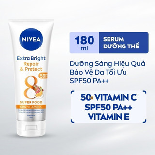 Serum dưỡng thể phục hồi & chống nắng ban ngày Nivea 8 Super Foods 180ml