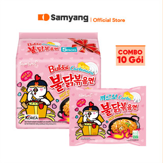 10 Gói Mì Khô Gà Cay Vị Phô Mai Carbonara Samyang Foods (130g/gói)