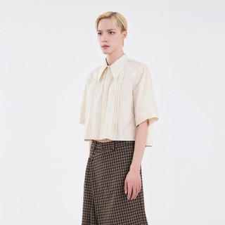BETTONY Polly Cropped Shirt - Áo sơ mi croptop xếp li lưng