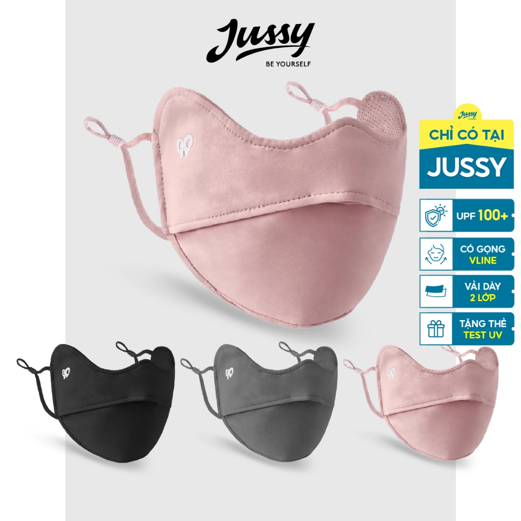 [TẶNG THẺ TEST UV] Khẩu Trang Vải Chống Tia UV Loại Dày Có Gọng Và Logo Đổi Màu Chất Lụa Băng Mát Lạnh JKT07 Jussy