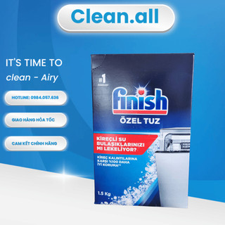 Muối rửa bát FINISH 1.5 kg, muối cho máy rửa bát nhập khẩu chính hãng EU