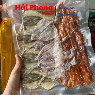 Combo hải sản ngon bao gồm mực khô, cá chỉ vàng, cá mối khô - hải phong mart