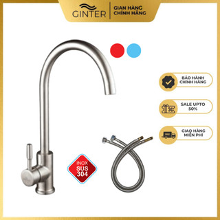 Vòi rửa bát nóng lạnh inox304 ginter gt7210,kèm dây cấp nóng lạnh