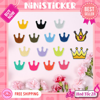  Iron Patch Miếng Ủi Thêu Quần Áo Sticker Vá Đồ Rách Vương Miện Tiara Công Chúa Nữ Hoàng Queen Princess Ninisticker 