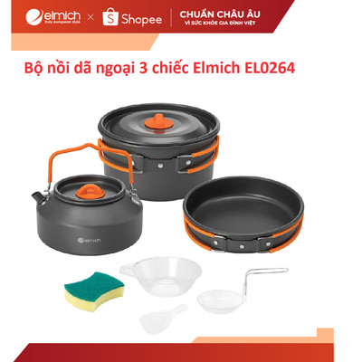 Bộ nồi dã ngoại 3 món Elmich EL0264 ( 8 chi tiết )
