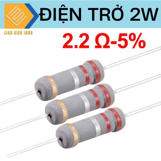 Điện trở 2.2 ohm 2w 5% 4 vòng màu, điện trở công suất
