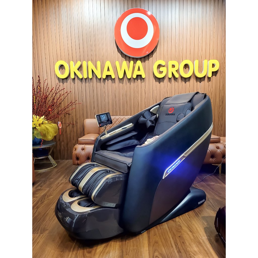 Ghế massage toàn thân cao cấp Okinawa Os - 568 chế độ kéo giãn chuyên sâu và điều khiển bằng giọng nói tiện lợi
