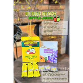 Rubiss Detox Apple Juice, Nước Ép Táo Giảm Cân Rubiss, Hộp 15 Gói Tặng Kèm Viên Nghệ Saffron