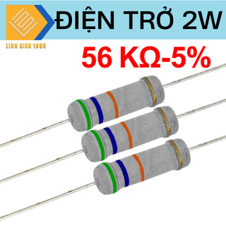 Điện trở 56k ohm 2w 5% 4 vòng màu, điện trở công suất