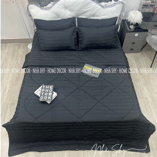 Bộ Chăn Ga Gối Kẻ Sọc Cotton 3F Cho Khách Sạn, Resort, Nhà nghỉ Nhiều Màu