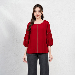 Áo Cổ Tròn LAMER Nối Ren Tay Lỡ L61B23Q008