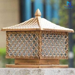 Đèn trụ cổng sân vườn tường vành lao, đèn mái chùa trang trí ngoại thất hiện đại_ hoàng anh lighting