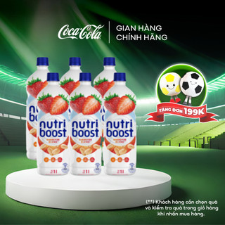 Combo 6 chai Nước Uống Sữa Trái Cây Nutri Boost Hương Dâu Chai 1L/chai