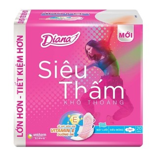Băng vệ sinh Diana siêu thấm siêu mỏng cánh 20 miếng