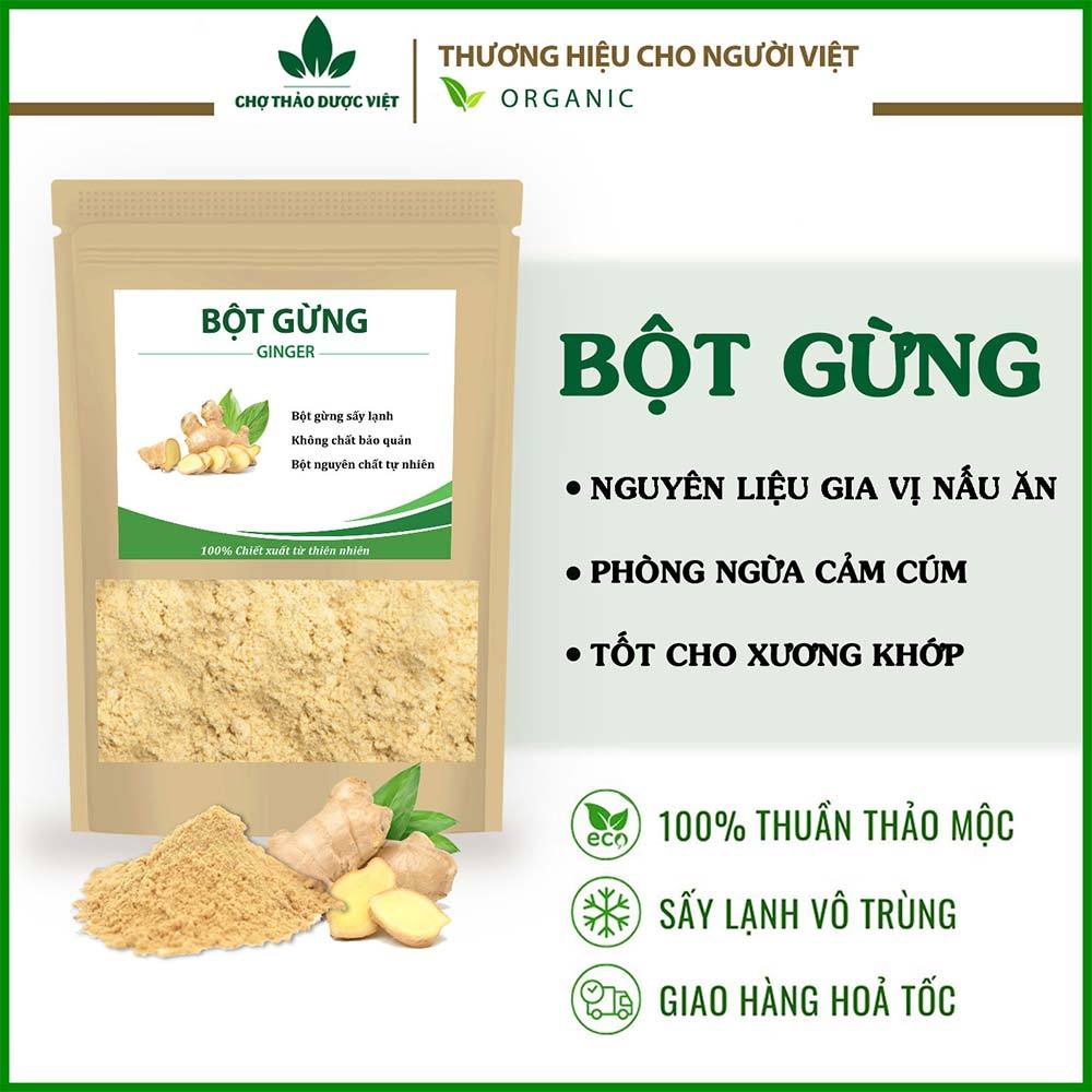 Bột gừng 100g, nguyên chất, cay, thơm, mịn, gia vị nấu ăn, pha trà, giải cảm, tăng sức đề kháng