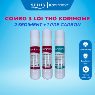 Combo 3 Lõi Lọc Thô Korihome Gồm 2 Sediment + 1 Pre Carbon Nhập Khẩu Hàn Quốc Cắm Nhanh Dạng U