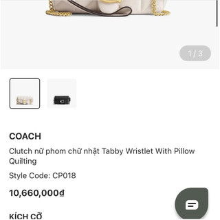 [ BAO CHECK CHÍNH HÃNG]  TÚI COACH TABBY WRISTLET TRẮNG KEM