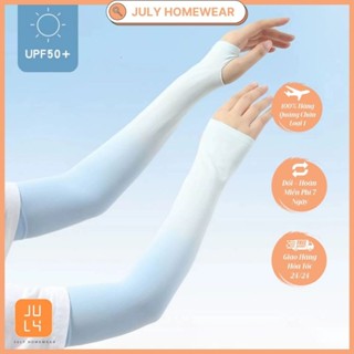 Găng tay chống nắng thời trang UPF 50+ JULY bao tay đi phượt, xỏ ngón vải co giãn, mát mẻ chống tia UV, tia cực tím