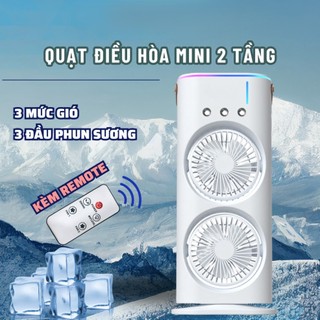 Quạt điều hòa phun sương tích điện, quạt hơi nước điều hòa có đèn led với 2 cánh gió,phun sương